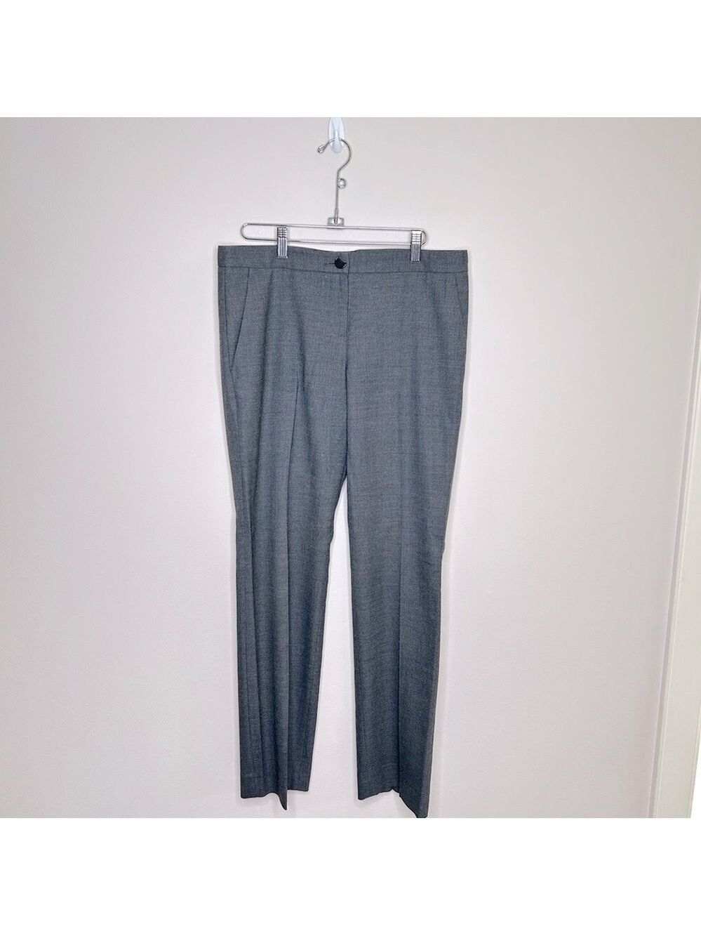 Theory Wool Blend Trousers Charcoal Gray Size 8
